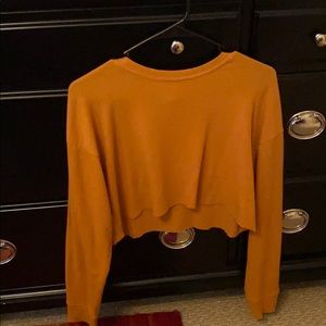 cropped, mustard yellow long sleeve